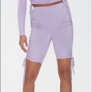 Purple drawstring biker shorts SM